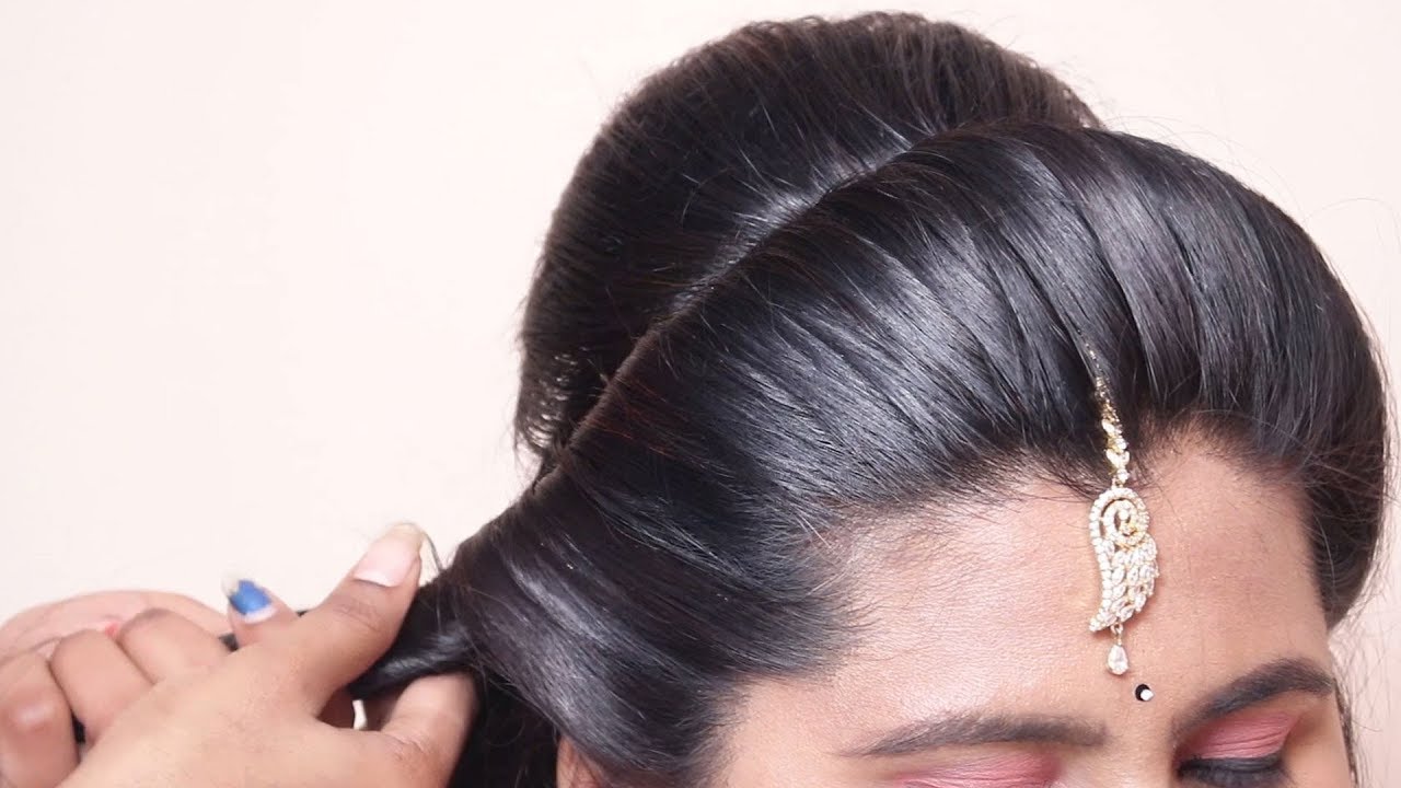 updo puff bridal hairstyle for girls || bridal hairstyle tutorials || hair  style girl - YouTube