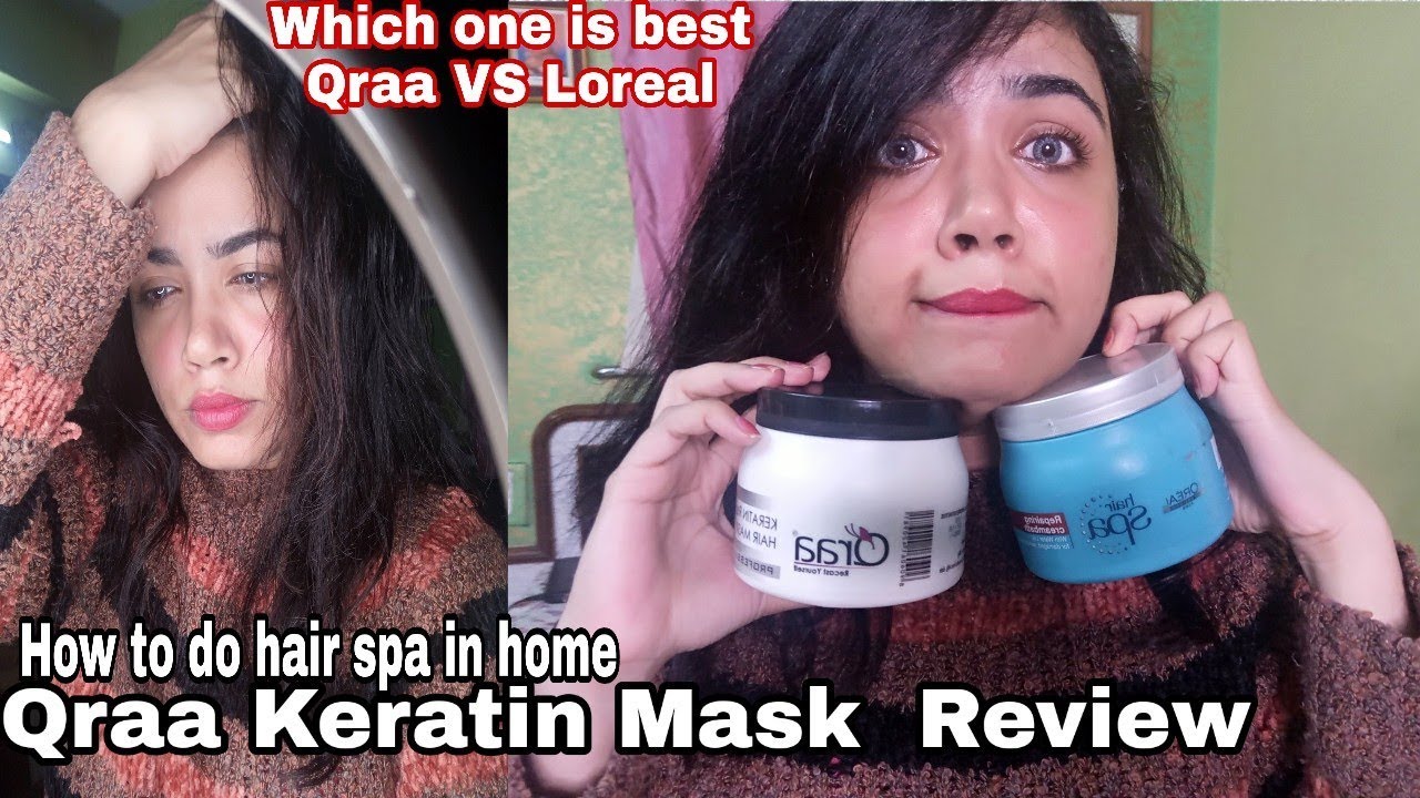 Qraa keratin hair mask Review How to hair spa in home Qraa keratin