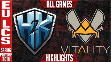 H2K vs VIT Playoffs Highlights ALL GAMES | EU LCS Quarterfinal Spring 2018 | H2K vs Team Vitality