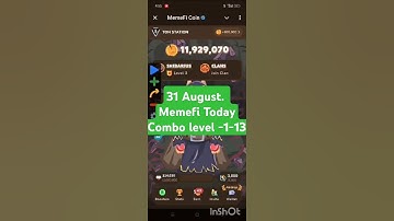 MemeFi Daily Combo for all level || 31 August 2024 MemeFi Secret Tap Combo to earn 4,000,000 coins