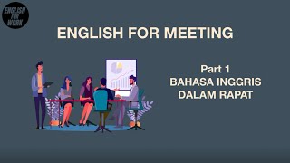 English for Meeting - Membuka Rapat / Meeting Bahasa Inggris