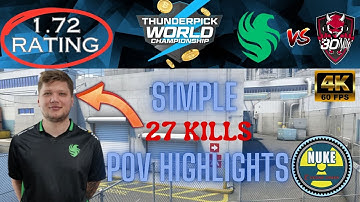 ⫷CS2 POV HIGHLIGHTS⫸ S1mple | Thunderpick World Championship 2024  | Falcons vs 3DMAX | map2 Nuke