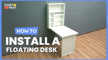How to Install the Wall-Mounted Fold-Out Convertible Floating Desk | CB10394 #costway #howto