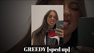 GREEDY BY TATE MCRAE [SPED UP VERSION WITH LYRICS]