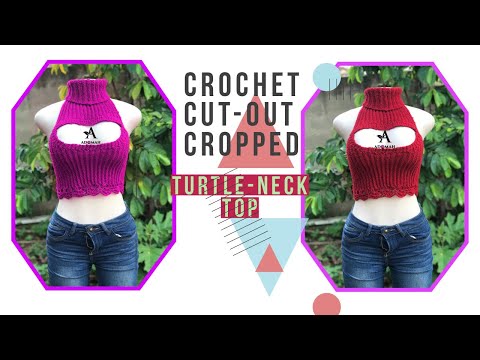 Easy Crochet Cut-out Cropped Turtle-neck Top || Beginner Friendly