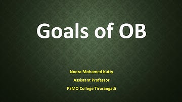 Goals of Organizational Behaviour