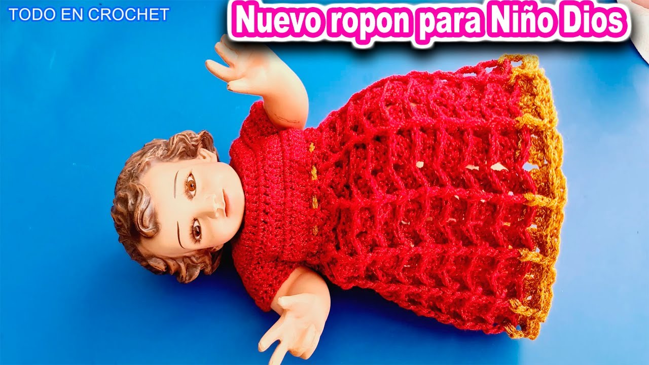 ?? Vestido Ropon a crochet | para niño Jesus | niño Dios - YouTube