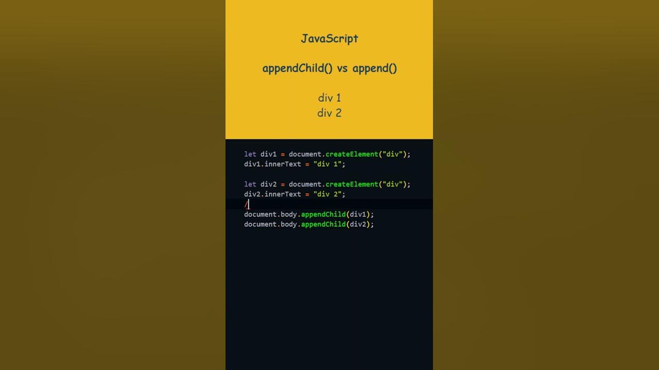 Javascript appendchild vs append youtube