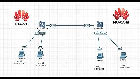 add huawei switch to  eve-ng, test ping , trunk, access vlan