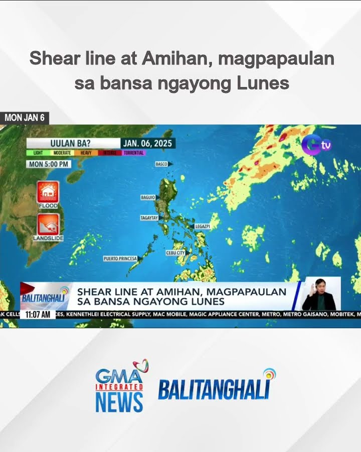 Shear line at Amihan, magpapaulan sa bansa ngayong Lunes | Balitanghali