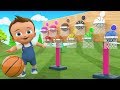 Basket Balls 3D Wooden Toy Set - Little Baby Fun Play Learning Colors for Children Kids Educational