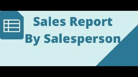 Sales Report By Salesperson | Salesperson Wise Sales Report in Odoo