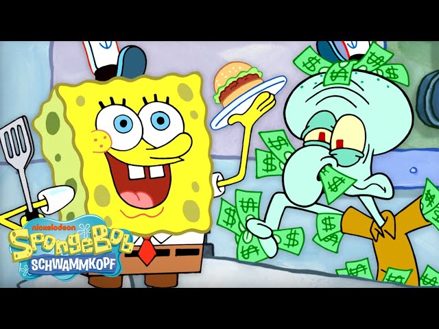 SpongeBob | Jedes Mal, wenn die Krosse Krabbe ausgebucht und beschäftigt war! 🤑 | Schwammkopf class=