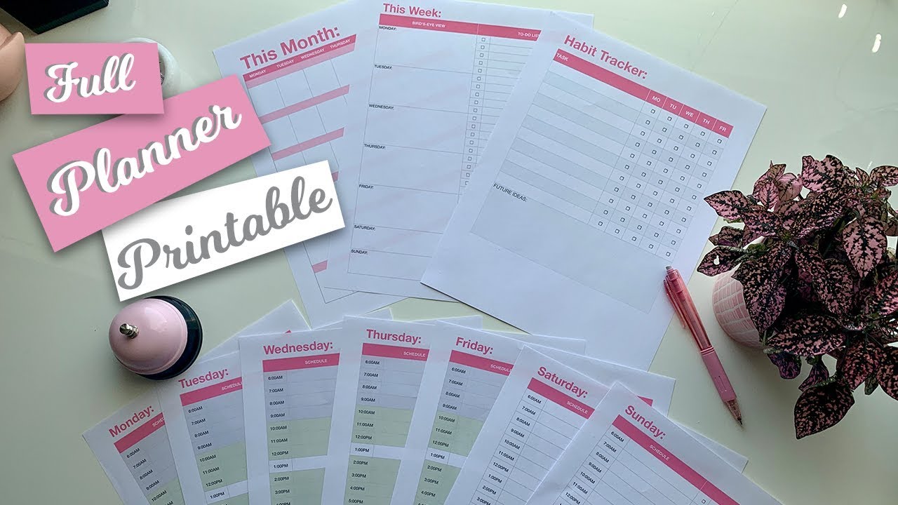 PLAN WITH ME | PRINTABLES FOR BINDER PLANNER - YouTube