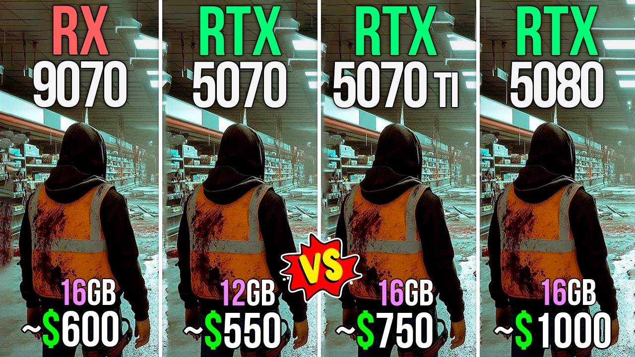 RX 9070 XT vs RTX 5070 vs RTX 5070 TI vs RTX 5080 - Test in 20 Games ...