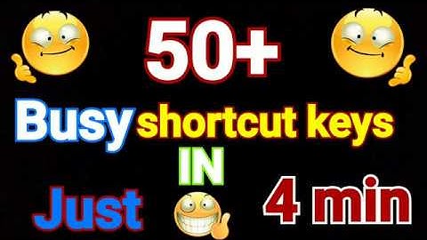 Busy shortcut keys | Busy most important shortcut keys list | 50+ shortcut keys in Busy
