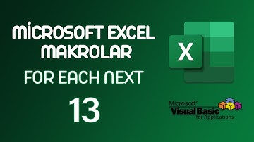 For Each Next döngüsü ile işlem yapmak | Excel Makro Dersleri