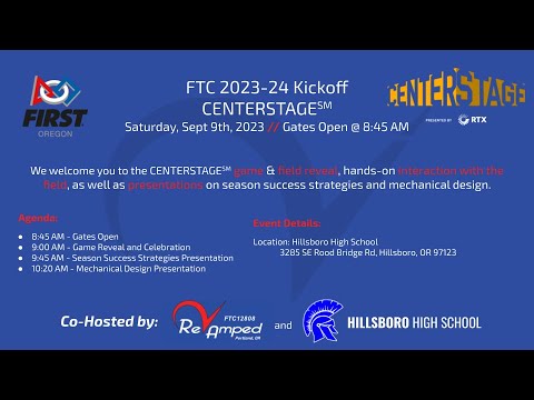 FTC 2023-2024 CENTERSTAGE Kickoff - YouTube