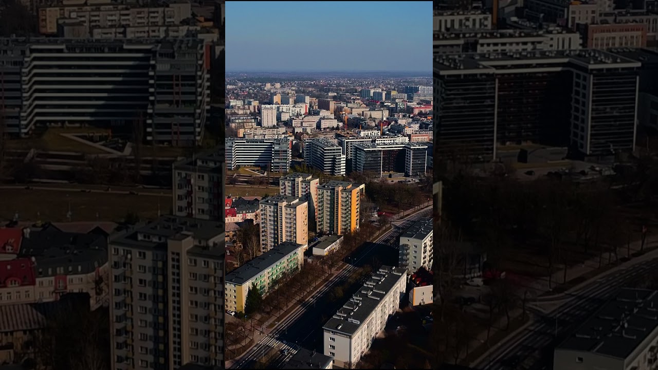 Early spring in Bialystok. Drone video  