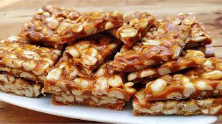 सर्दीयों के लिए खास सबसे आसान मूँगफली की गचक बनाने का तरीका | Only 2 Ingredient Peanut Chikki Recipe