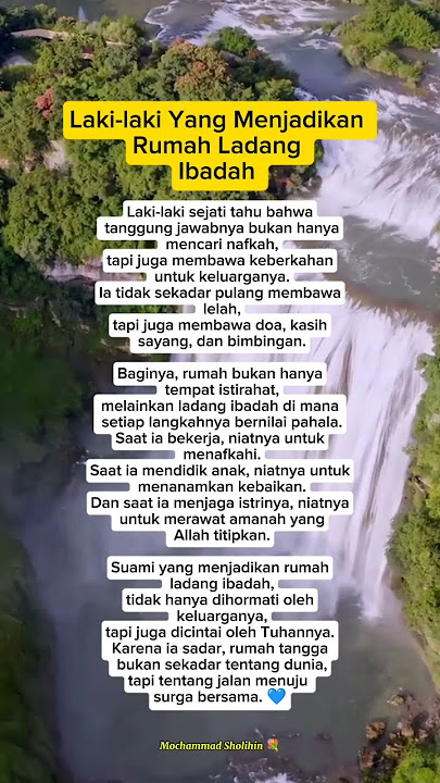 Laki-laki Yang Menjadikan Rumah Ladang Ibadah #rumahtangga #motivasihidup #quotes