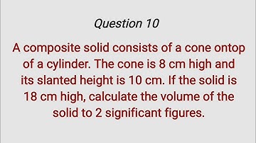 NECO 2022 Vraag 10 | Volume van een samengestelde vaste stof
