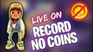 BATENDO RECORD NO SUBWAY SURFERS NO COIN! AO VIVO! 