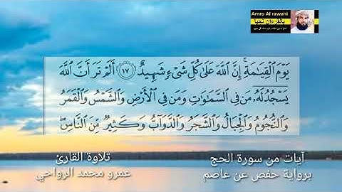 آيات بينات من #سورة_الحج . تلاوة القارئ عمرو محمد الرواحي