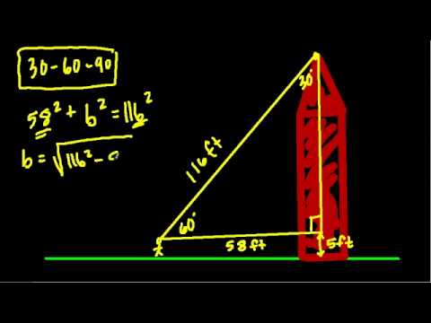 Applying The 30 60 90 Triangle To Height Youtube Applying The 30 60 90 Triangle To Height Youtube