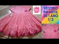 VESTIDO INFANTIL ROSINHA 1 ANO PARTE 1/2