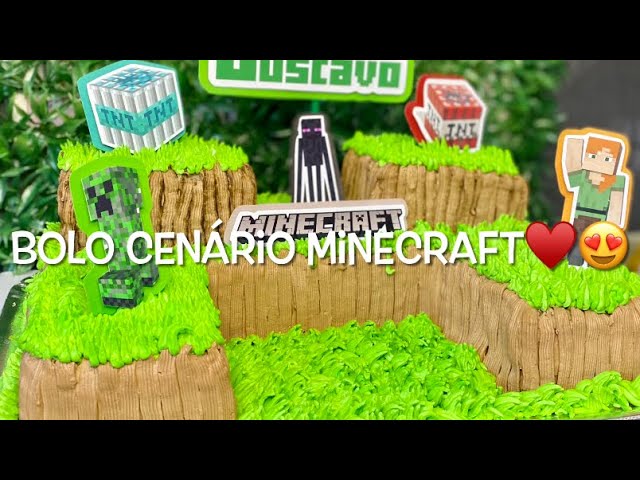 Bolo Minecraft de e.v.a ,bolo quadrado Minecraft #boloquadrado #bolodeeva  #minecraftcake #bolocake 