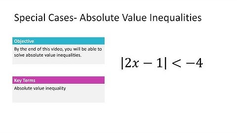 2.05 Special Cases- Absolute Value Inequalities