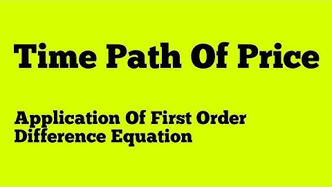Time Path Of Price MEC 3 Quantitative Methods IGNOU MA ECONOMICS IGNOU