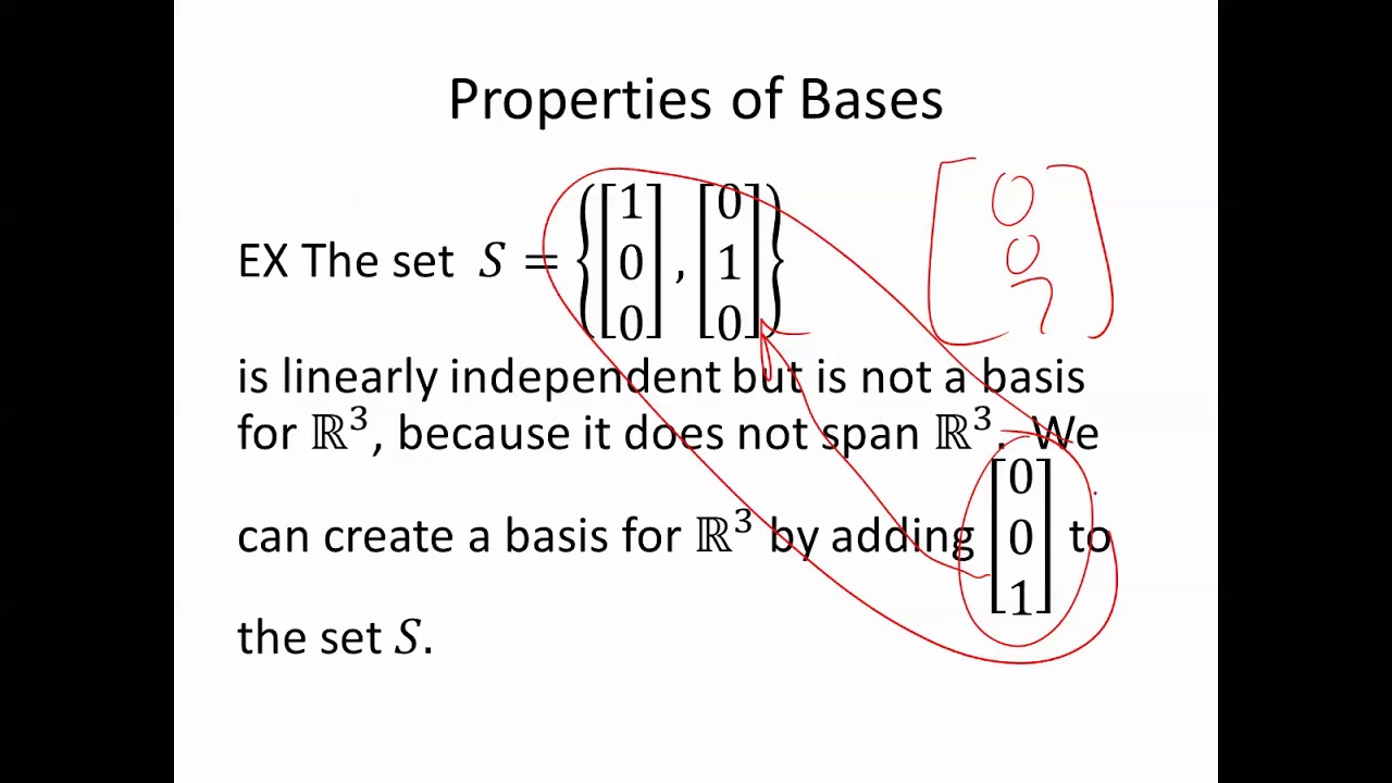 Properties of Bases in Linear Algebra YouTube