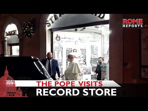 Pope Francis visits record store