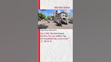 Góc 2 MTKD Đs1 Khu Tên Lửa ,Q.Bình Tân DT: 6,5x20(Nở Hậu 11m)=172m²👉 38 Tỏi TL, 0977365766 ĐỨC
