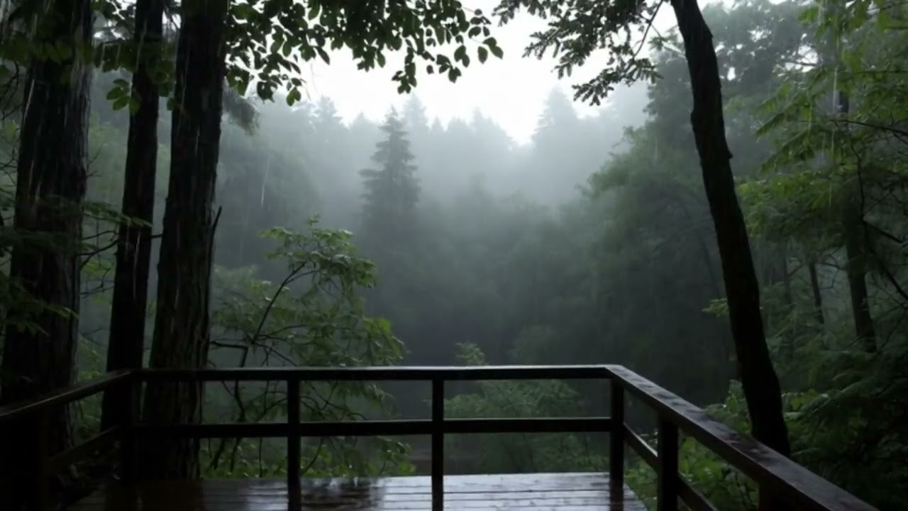 Steady Forest Rain Around a Quiet Cabin (3 Hours) | Natural Sleep Sounds
