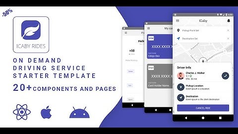 Ride and Taxi Ordering Mobile app - React Native UI Kit - 1