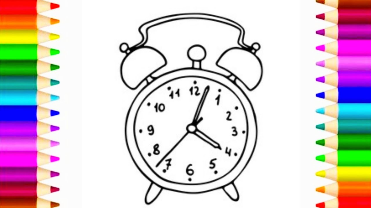 Alarm Clock Drawing, Painting & Coloring For kids|Learn To Draw an Alarm Clock In Minutes | 