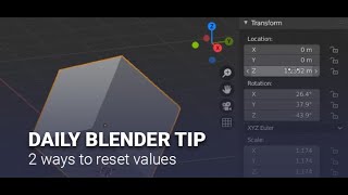 Daily Blender Secrets - 2 ways to reset to default values Daily Blender Secrets - 2 ways to reset to default values