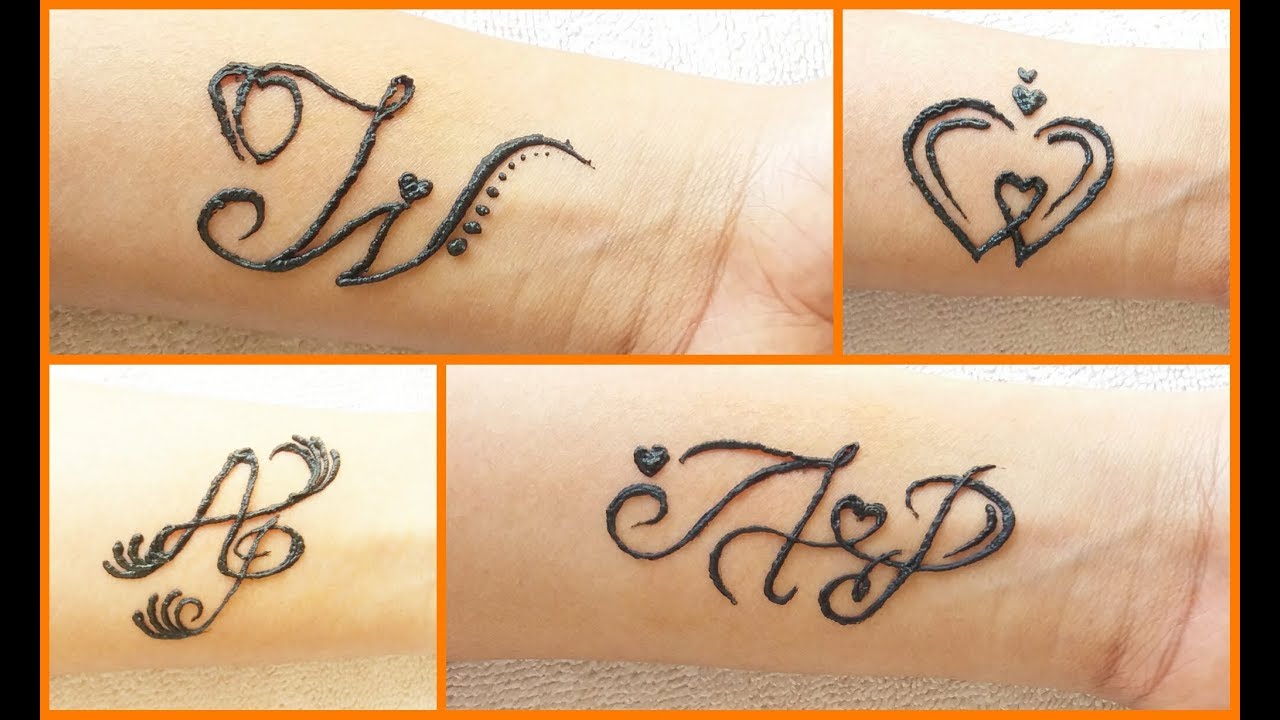 A P and W letter tattoo mehndi design || #requested video - YouTube