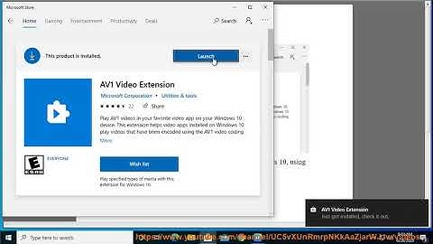 Install AV1 Video Extension (AV1 Codec) in Windows 10