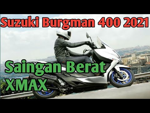 Video: Suzuki Burgman 400: skuter besar yang disesuaikan dengan Euro 5 yang bertahan pada 29 hp dan meluncurkan kontrol traksi, seharga 7.595 euro