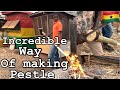 Life in Rural Sunyani | Time with a local worker | Beautiful way of making Pestle for Fufu