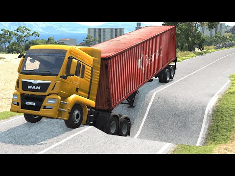 Cars vs Massive Potholes #4 – BeamNG.Drive