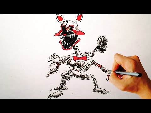 ♥ How To Draw Nightmare Mangle FNAF 4 Halloween Edition