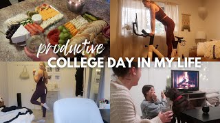 PRODUCTIVE COLLEGE VLOG | Freebeat Lit Bike, presentation prep &amp; charcuterie + wine night