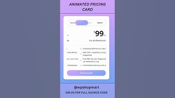 Animated card pricing design using html and css. #ui #ux #htmlcss #webdesign #codingshortvideo