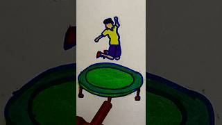 How to Draw and Color Trampoline