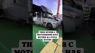 😱 WOW 👉 THIS SUPER C MOTORHOME HAS BUNKS &amp; 2 FULL BATHS 👈 #rv #shortsvideo #shorts